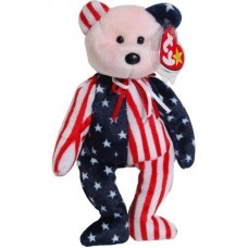 Ty Beanie Babies Spangle - American Bear (Red Face)   